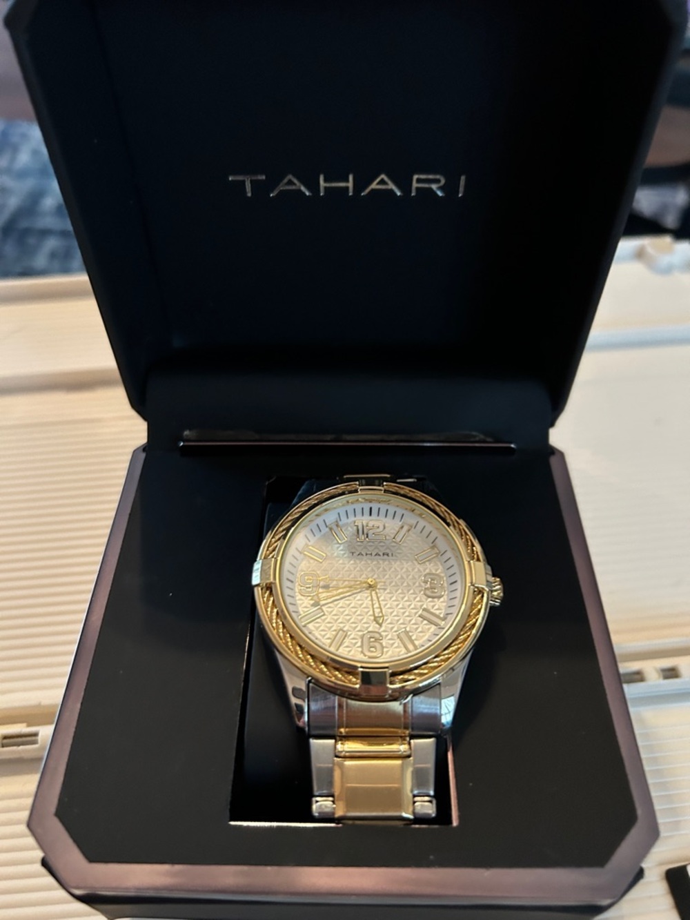 Tahari Men's Gold and Silver Two-Tone Bracelet Watch